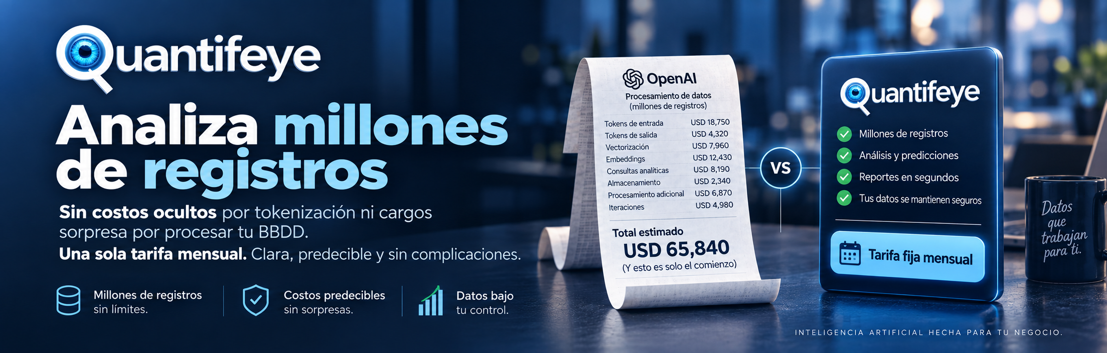 Quantifeye AI: análisis de millones de registros con costos predecibles, respuestas rápidas y datos bajo tu control